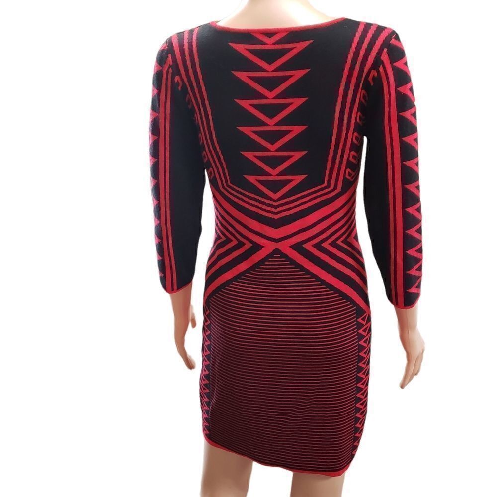 Derek Heart Red & Black Sweater Dress LARGE - Picture 3 of 16